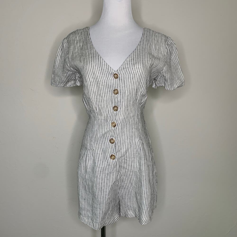 Heartloom NWT 100% Linen Striped Romper Small